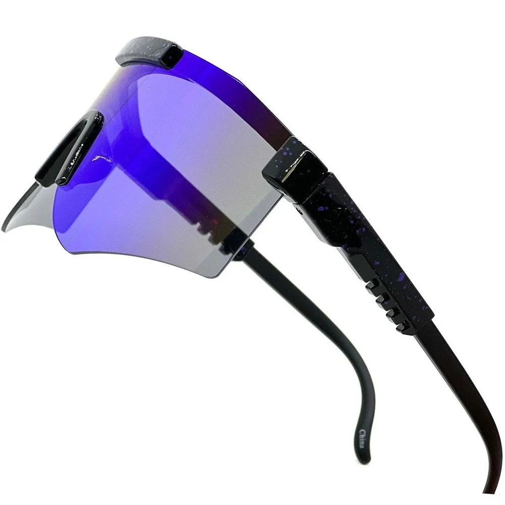 Blade Sunglasses Blue Mirrored Lens Shield Visor Sport Cycling‎ Sunglasses Men